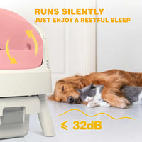 Large Open-Top Automatic Cat Litter Box Self Cleaning with Safety Protection, Mat and Trash Bags Included, Pink